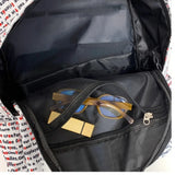 Daiiibabyyy  Letter Cat Print Mochilas Mujer University Student Mochila Large Capacity Bag Ins Casual Backpack Graffiti Bolsa Feminina