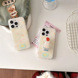 Daiiibabyyy  Large hole IND color niche polka dot phone case with candle rotating bracket for iPhone 11 12 13 14 15 16 Pro Max