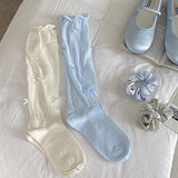 DAIIIBABYYY  -  2pairs Lolita Bow Black White Socks JK Japanese Style Bandage Bowknot Kawaii Sock Women Sweet Girls Cute Cotton Long Socks Sox