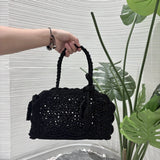 Daiiibabyyy  Hot French Minimalist Handmade Woven Bag Women Daily Casual Commute Single Shoulder Bag Small Tote Bag