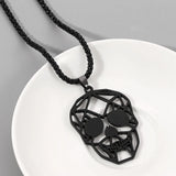 DAIIIBABYYY  -  Black Skull Head Pendant Necklace Gothic Punk Style Jewelry Skull Hollow Necklace Fashion Party Accessories for Men Women Gifts