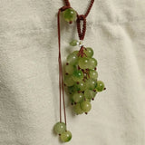 Daiiibabyyy  Hot Sale Simulated Green Grape Pendant Keychain Cute Sweet Beaded Bag Car Ornaments For Women Handbag Decoration