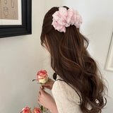 Daiiibabyyy  Women's Claw Clips Korean Version Kawaii Hair Clips Half Tie Hair Horizontal Clip Hair Clip Sweet Style Hair Accessory Pink Clip