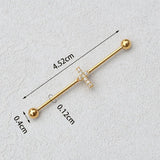 DAIIIBABYYY  -  1PC Industrial Piercing Barbells Jewelry Stainless Steel CZ Heart Ball Pearl Cartilage Helix Earring Body Piercing for Women Men