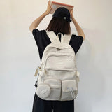 Daiiibabyyy  Backpack Simple Large Capacity Sports Travel Backpack Junior High School Leisure Backpack Tutorial Bag