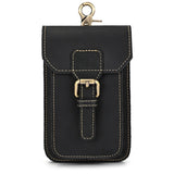 DAIIIBABYYY  -  Real Leather men Casual Small Waist Bag Cowhide Fashion Hook Bag Waist Belt Pack Cigarette Case 5.5" Phone Pouch