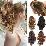 Daiiibabyyy  12inch Short Ponytail Extension Classic Loose Curly Wavy Claw Clip Pony tails Synthetic Hair Extensions Hairpieces for Women