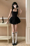 DAIIIBABYYY  -  Pure Sexy Black Sleeveless Dress Women's Summer Square Collar Slim Fit Ballet Style Short Dress Fashion Female Clothes