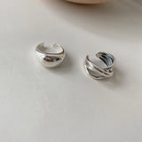 Daiiibabyyy 925 Sterling Silver Irregular Water Droplets Cross Ring Female Simple Retro Style Handmade Jewelry