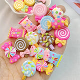 Daiiibabyyy 20Pcs New Cute Resin Candy, Lollipop Series Flat Back Scrapbooking DIY Jewelry Craft Decoration Accessories