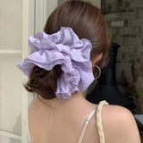 Daiiibabyyy  Summer new large pleated hair tie cream colored checkered multi layered hair tie coiled hair ponytail hair flower