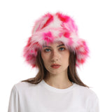 Daiiibabyyy  New autumn and winter plush imitation fox fur basin hat ski hat fisherman hat warm fur furry imitation fur women's hat