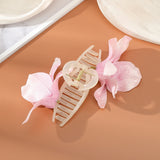 Daiiibabyyy Summer Flower Pearl Large Hair Claw Crabs for Women Cloth Flower Shark Clips Hairpin Headdress Hair Accessories