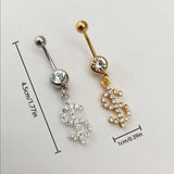 DAIIIBABYYY  -  Fashion Crystal Belly Button Piercing Gold Color Sexy Body Jewelry for Women Belly Navel Ring