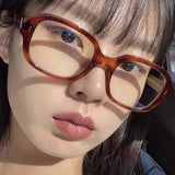 DAIIIBABYYY  -  Vintage Square Frame Glasses Women Red Fashion Clear Blue Light Blocking Eyewears Computer Read Glasse Light Optical Eyeglasses