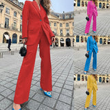 DAIIIBABYYY  -  Spring and Autumn New Fashion Long-sleeved Professional Small Blazer Trousers Set Two-piece Set