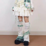 Daiiibabyyy  Autumn Girls Japanese Lace Sock Covers Bowknot Sweet Y2K Lolita Jk Calf Socks Ins Style Shibuya Spice Girls Stacking Socks