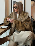 DAIIIBABYYY  -  Solid Color Plush Women's Coat Fashion Fluffy Faux Fur Jacket  Long Sleeve Warm Cardigan Coat 2024 Lady Winter Street Outerwear