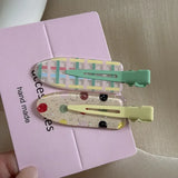 DAIIIBABYYY  -  2pcs Fruit Juice Series Hairpin Cute Grape Watermelon Makeup Clips Traceless Hair Clips Hair Accessories Glitterpink Bangs Clips