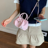 Daiiibabyyy  Women's New Handbags Pearl Solid Color Fashionable Simple Versatile Sweet Cute Korean Crossbody Bags Luxury Brand Shoulder Bags