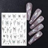 Daiiibabyyy 3D Hollow Butterfly Nail Sticker Holographics Transfe Bronzing Laser Butterfly Moon Start Stickers Nail Decal Decoration Tools