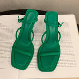 Daiiibabyyy 2024 Pink Summer New Brand Women Sandal Fashion Narrow Band Ankle Strap Ladies Elegant Gladiator Shoes Thin High Dress Pumps