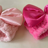 Daiiibabyyy  Cute Sweet Bow Face Wash Headband Ins Suitable for Washing Face Makeup Yoga Relaxing Coral Fleece Headband for Women