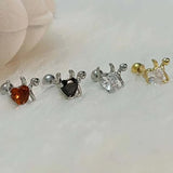 DAIIIBABYYY  -  1PC Devil CZ Stainless Steel Helix Piercing Earring Cartilage In The Ear Screw Ball Snug Flat Piercing Conch Body Piercing 16G
