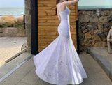 Daiiibabyyy  French Blue Floral Print Halter Dress Women Summer Beach Vacation Slimming Pure Desire Fish Tail Wrap Long Skirt Casual Gown