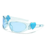 DAIIIBABYYY  -  Retro Y2K Style Oval Sunglasses for Women Fashion Heart Sports Goggles Popular Pink Cat Eye Sun Glasses Ladies Gafas De Sol