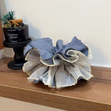 Daiiibabyyy  1pc Korean style design blue cake headband, small, fresh, quick drying double-layer hair tie, large intestine headband