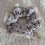 DAIIIBABYYY  -  Niche Design Fashion Blue Floral Large Colon Scrunchie For Sweet Girls Lace  Ballet Hair Rope Hair Band Hair Accessories