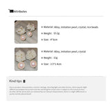 Daiiibabyyy -  Sweet 2 Designs White Color Crystal Simulated Pearl Miyuki Flower Long Drop Earrings for Women Statement Party Jewelry