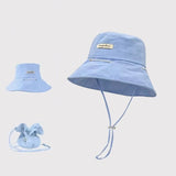 DAIIIBABYYY  -  Foldable Wide Brim Fisherman Hat with Drawstring Bag Convertible Sunshade Outdoor Fishing Cap Summer Multi-Functional Protection