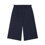 Daiiibabyyy  Women's Layered Decorative Waist Casual Shorts Navy Blue Waist Drawstring Wide Leg Knee Shorts Casual Culottes For Women TSP2