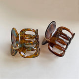 DAIIIBABYYY  -  Retro Hollowed Out Acetate Grab Clip Elegant Korean Crab Ponytail Braid Grab Clip Accessories for Girls Headwear Gift