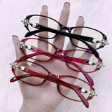 DAIIIBABAYYY  -  Retro Square Frame Glasses Women Anti Blue Light Eyewear Optical Spectacle Eyeglass Red Thick Fox Head Decoration Eye Protection