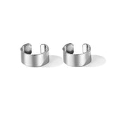 Daiiibabyyy  2Pcs Unique Fake Piercing Metal Ear Clips Neutral Style for Women and Men Asymmetry Round Earring Trendy Jewelry Gifts