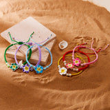 DAIIIBABYYY  -  Handmade Bohemian Sweet Colorful Polymer Clay Chain Bracelets for Women on Hand Flower Elastic Bangles Y2K Jewelry Gift