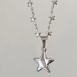 Daiiibabyyy  Korean Fashion Chain Star Crystal Necklace Cute Aesthetic DIY Shiny Pendant Necklace for Women Y2K Jewelry Egirl Accessorie Punk