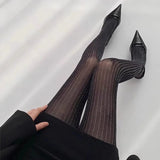 Daiiibabyyy  New Sexy Angola Red Pantyhose Women Girl Retro Style Coffee Sheer Silver-streaked Boots Stockings Uniform Shiny Slimming Tights