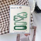 Daiiibabyyy  Retro Morandi Plaid BB Hair Clips Korean Style Early Autumn Daily Side Bang Clip Nape Baby HairClips for Women and Girls 1 Set