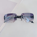Daiiibabyyy  Y2K Stylish Rimless Sunglasses for Women Future Technology Sense Sun Glasses for Woman Korean Style Man Sun Glass