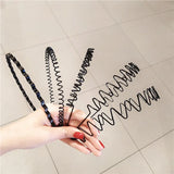 Daiiibabyyy  Fashion Wave Hairband for Mens Women Unisex Black Wavy Hair Head Hoop Band Sports Headband Hairband Hair Accessories Gifts