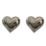 Daiiibabyyy Minimalist Silver Color LOVE Heart Stud Earrings For Women Trendy Elegant Wedding Bride Jewelry Prevent Allergy