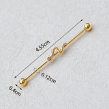 DAIIIBABYYY  -  1PC Industrial Piercing Barbells Jewelry Stainless Steel CZ Heart Ball Pearl Cartilage Helix Earring Body Piercing for Women Men