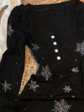 Daiiibabyyy  Y2k Aesthetics Shiner Snowflake Spring Vintage Tops Harajuku Slim Fit Grunge T-shirt Streetwear Button Casual Cropped Tshirts