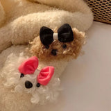 DAIIIBABYYY  -  Cute Plush Bow Dog Hair Clip Women's Winter bangs Side BB Clip Plush Hair Clip Children's Headwear Hair Accessories