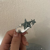 DAIIIBABYYY  -  Ocean element drop glaze hair clip shell silver metal side clip fashionable sweet cool niche design hair clip Headwear