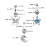 DAIIIBABYYY  -  Dream Blue Star Dangle Navel Ring Butterfly Moon Belly Button Ring Big CZ Punk Navel Piercing Ombligo Body Jewelry